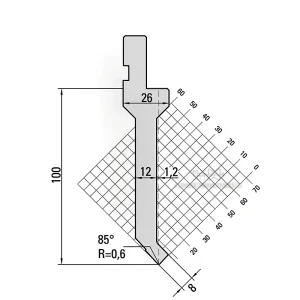 Amada-Style 85° Sash Punch R0.6 H100 -NO.11.861