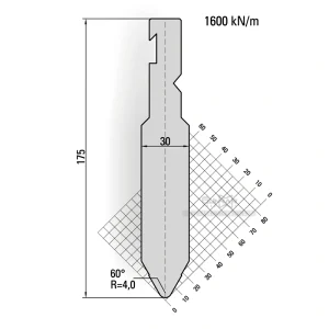 Bystronic-Style 60° Heavy-duty Punch R4.0 H175-14.157