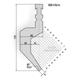 Bystronic-Style 85° Gooseneck Punch R3.0 H175-14.166