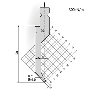 Trumpf-System 86° Gooseneck Punch R1.0 H120-15.335
