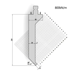 Trumpf-Style 86° Sash Punch R1.0 H220-15.710