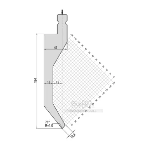 LVD-Style Gooseneck Punch 78° R1.0 H194-16.205 – LVD Type 1 / Trumpf / Wila Compatible
